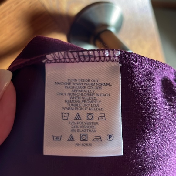 Lands End Knit 3/4” Sleeve wine colored dress - Picture 5 of 5